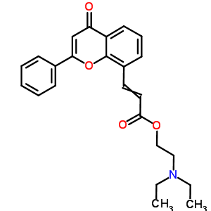 2-Propenoicacid, 3-(4-oxo-2-phenyl-4h-1-benzopyran-8-yl)-, 2-(diethylamino)ethyl esterStructure,87626-87-7Structure 2-Propenoicacid, 3-(4-oxo-2-phenyl-4h-1-benzopyran-8-yl)-, 2-(diethylamino)ethyl ester Structure,87626-87-7Structure