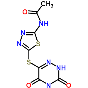 N-[5-[(3,5-二氧代-2H-1,2,4-噻嗪-6-基)磺酰基]-1,3,4-噻二唑-2-基]乙酰胺結(jié)構(gòu)式_90110-04-6結(jié)構(gòu)式