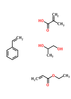 2-Methyl-2-propenoic acid 1,2-propanediol monoester polymer with ethenylbenzene and ethyl 2-propenoateStructure,9043-68-9Structure 2-Methyl-2-propenoic acid 1,2-propanediol monoester polymer with ethenylbenzene and ethyl 2-propenoate Structure,9043-68-9Structure