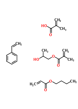 2-Methyl-2-propenoic acid 1,2-propanediol monoester polymer with butyl 2-propenoate, ethenylbenzene and 2-methyl-2-propenoic acidStructure,9045-82-3Structure 2-Methyl-2-propenoic acid 1,2-propanediol monoester polymer with butyl 2-propenoate, ethenylbenzene and 2-methyl-2-propenoic acid Structure,9045-82-3Structure
