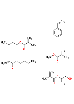 Methyl methacrylate, styrene, butyl methacrylate, butyl acrylate, hydroxypropyl methacrylate polymerStructure,9047-32-9Structure Methyl methacrylate, styrene, butyl methacrylate, butyl acrylate, hydroxypropyl methacrylate polymer Structure,9047-32-9Structure