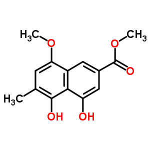 4,5-Dihydroxy-8-methoxy-6-methyl-2-naphthalenecarboxylic acid methyl esterStructure,90539-47-2Structure 4,5-Dihydroxy-8-methoxy-6-methyl-2-naphthalenecarboxylic acid methyl ester Structure,90539-47-2Structure