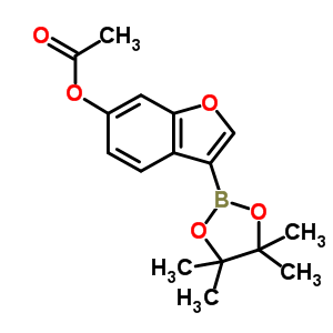 3-(4,4,5,5-Tetramethyl-1,3,2-dioxaborolan-2-yl)-6-benzofuranol 6-acetateStructure,905971-68-8Structure 3-(4,4,5,5-Tetramethyl-1,3,2-dioxaborolan-2-yl)-6-benzofuranol 6-acetate Structure,905971-68-8Structure
