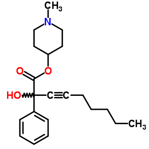 3-Nonynoic acid, 2-hydroxy-2-phenyl-, 1-methyl-4-piperidyl esterStructure,92956-54-2Structure 3-Nonynoic acid, 2-hydroxy-2-phenyl-, 1-methyl-4-piperidyl ester Structure,92956-54-2Structure
