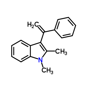1,2-二甲基-3-(1-苯基乙烯)-1H-吲哚結(jié)構(gòu)式_94004-12-3結(jié)構(gòu)式